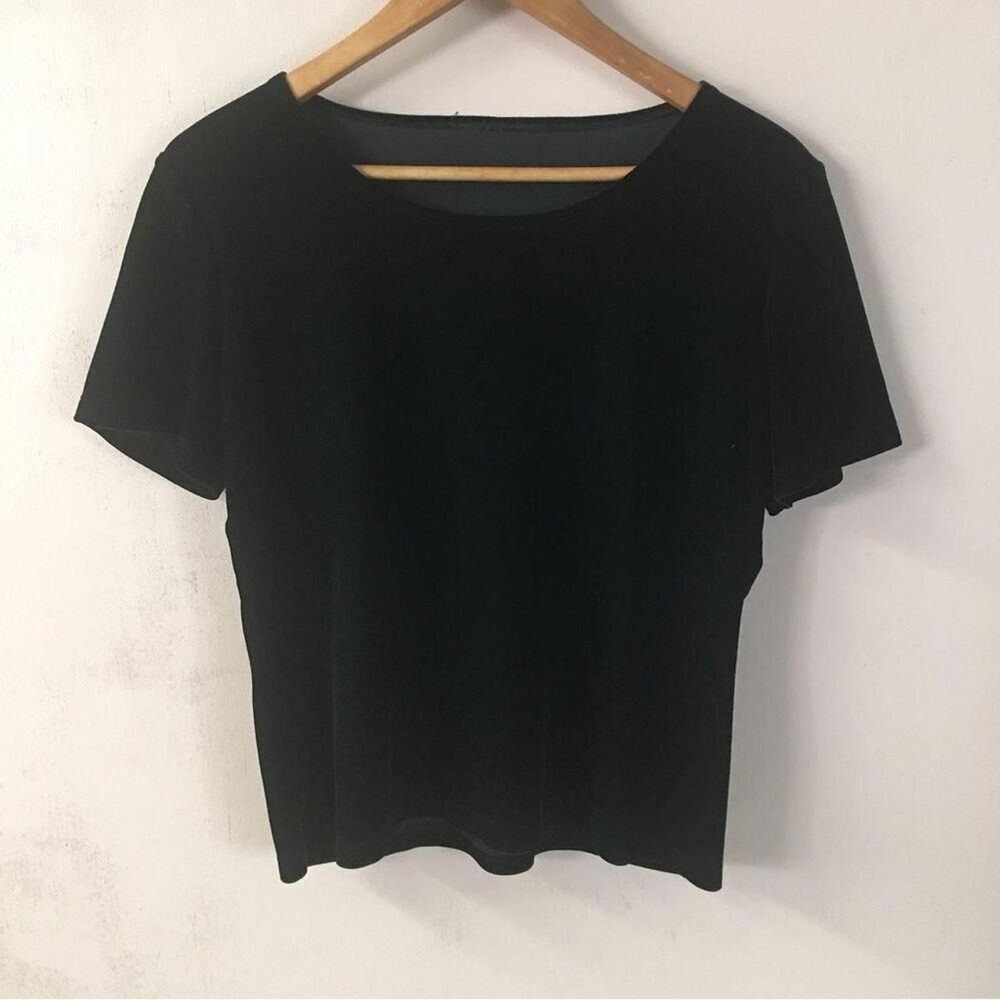 Vintage Black Velvet Shirt Size M EUC - Picture 4 of 7